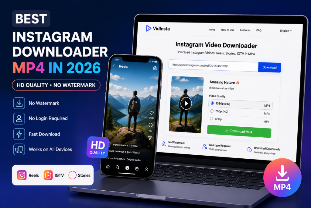 Instagram Downloader MP4 tool downloading HD Reel video