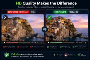 HD Instagram video compared with compressed low quality version
