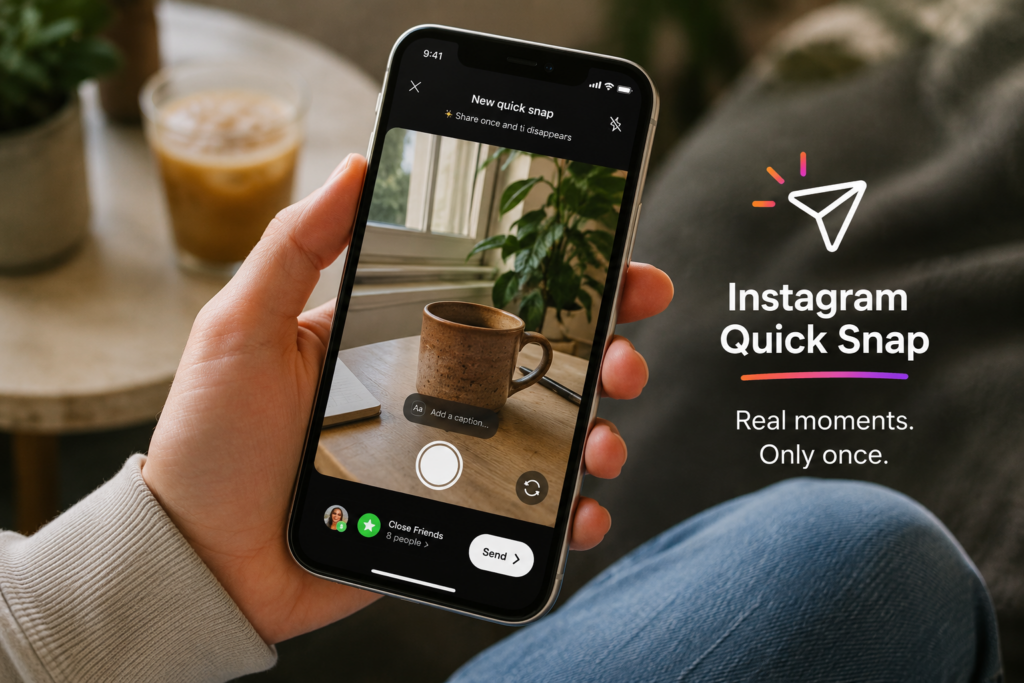 Instagram Quick Snap disappearing photo feature inside Instagram DMs