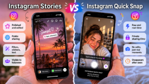 Comparison between Instagram Stories and Instagram Quick Snap