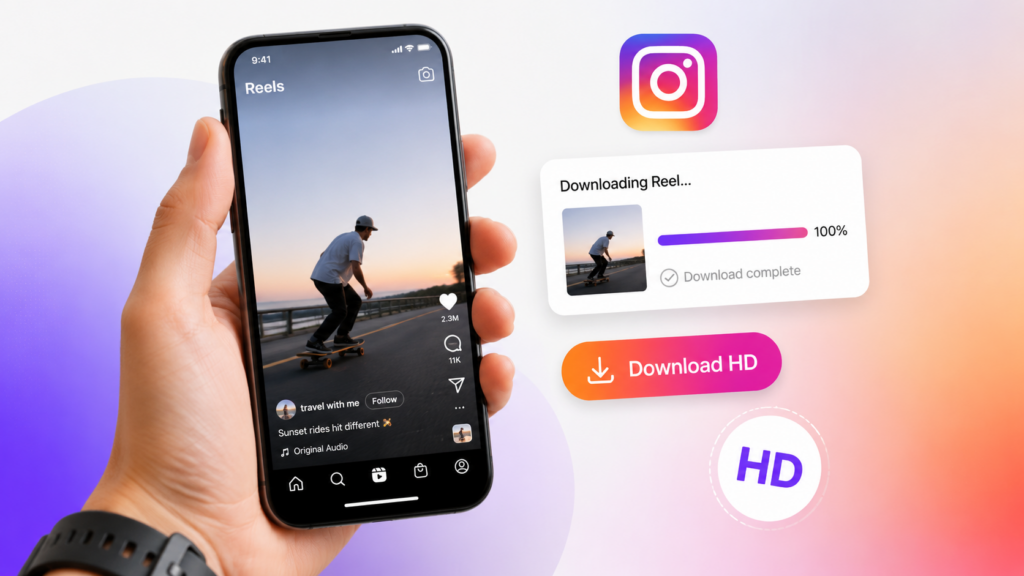 instagram reels download tool on smartphone saving HD Reel
