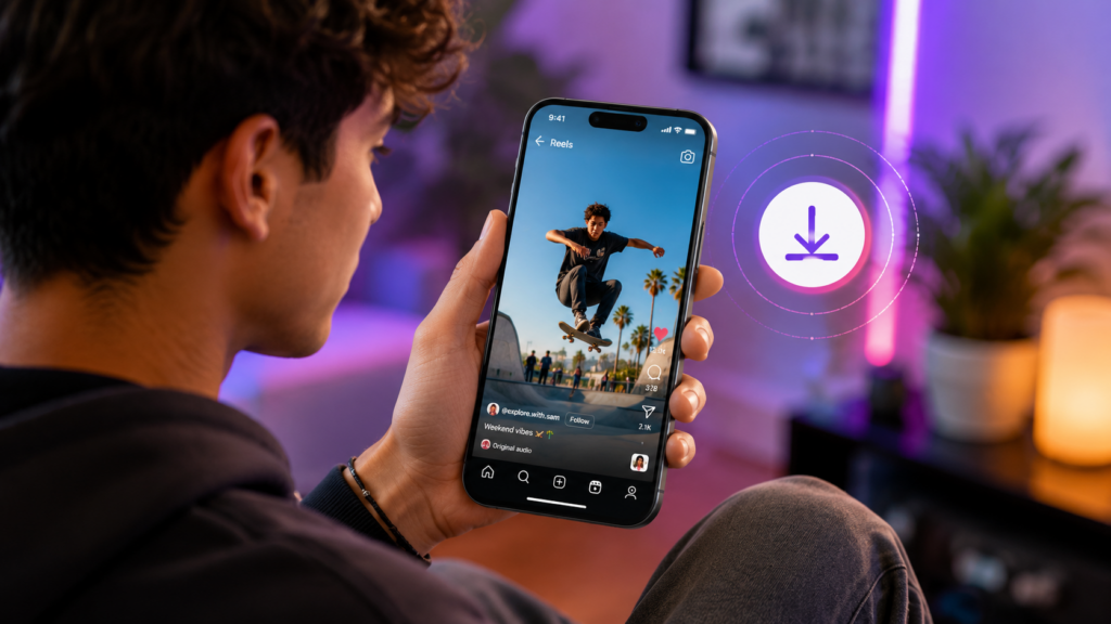 Instagram video downloader online using VidInsta on mobile