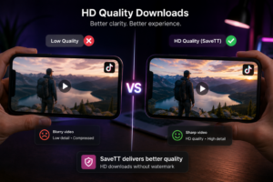 HD TikTok video quality comparison using SaveTT downloader