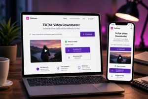 Simple TikTok downloader interface with minimal distractions