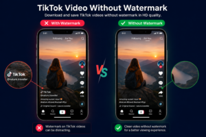 Comparison between TikTok videos with watermark and without watermark