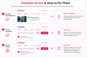 Fix common VidInsta Instagram download errors quickly