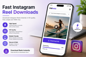 VidInsta Reel downloader on mobile device