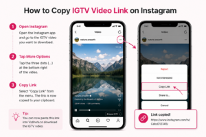 Copy Instagram IGTV video link before downloading