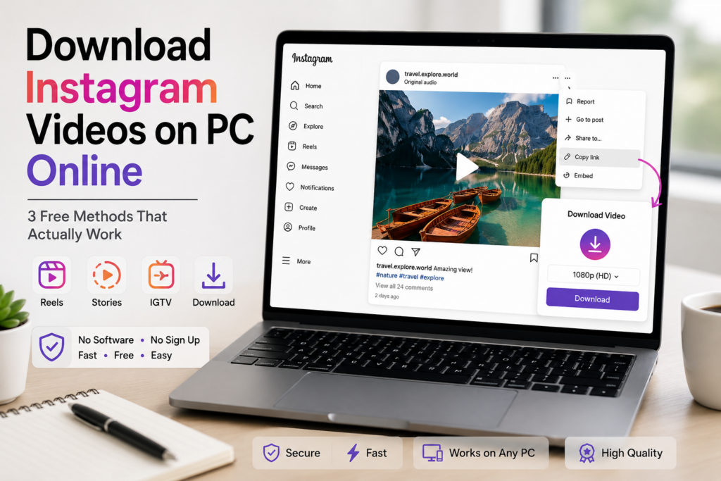 Download Instagram videos online directly on a PC