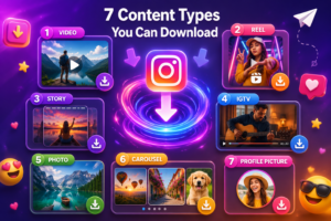 Instagram content types supported by video downloader