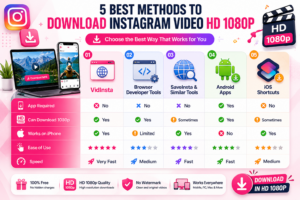 Comparison of Instagram video download methods supporting HD 1080p