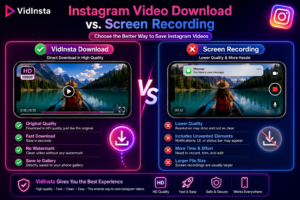 Instagram video downloader compared with screen recording